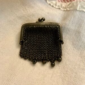 Antique small metal mesh coin purse